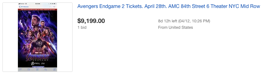 endgame ticket nyc