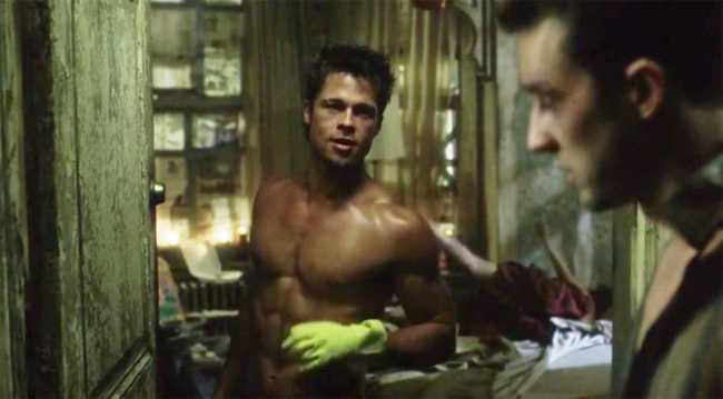 brad pitt rubber glove