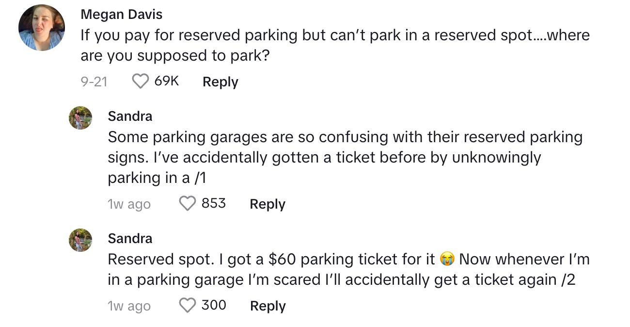tiktok comment about shady parking garages