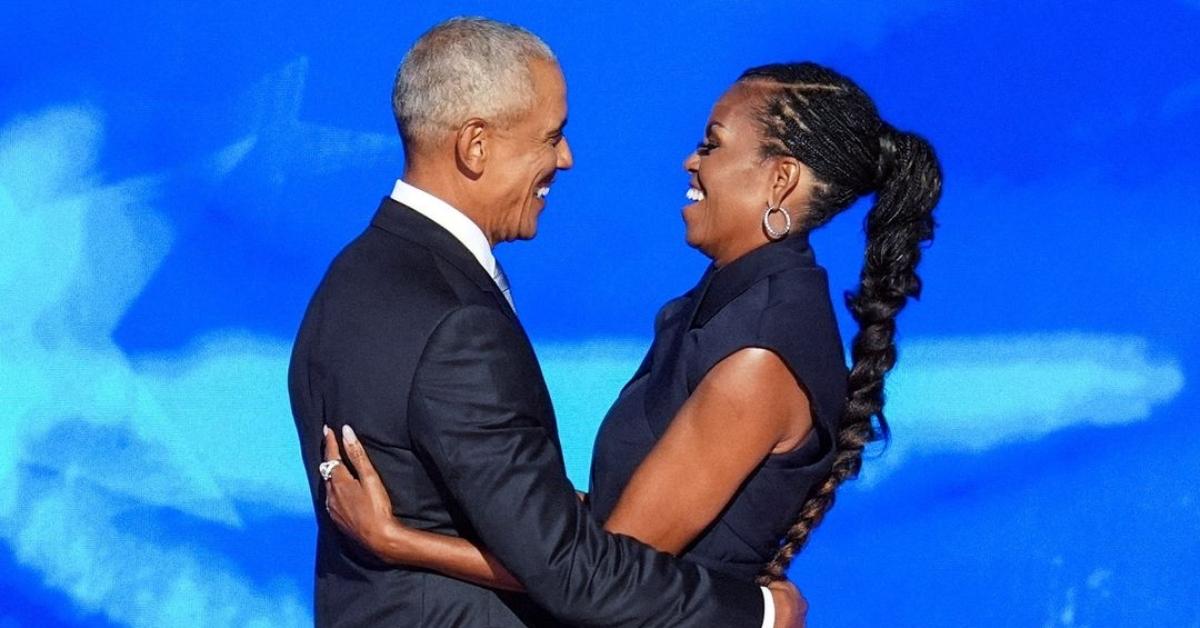 (l-r): Barack Obama and Michelle Obama