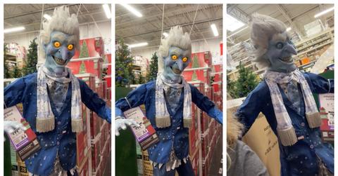 A spooky Jack Front decoration at Home Depot