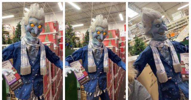 A spooky Jack Front decoration at Home Depot