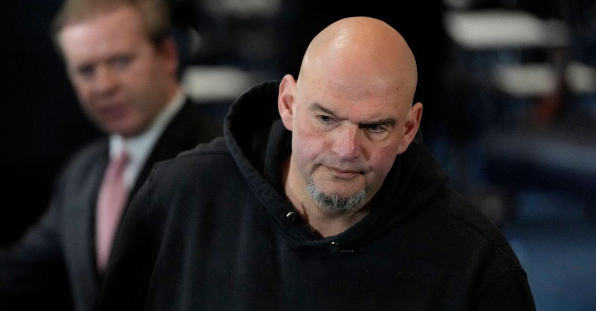 John Fetterman wearing a hoodie at Trump's inauguration. 