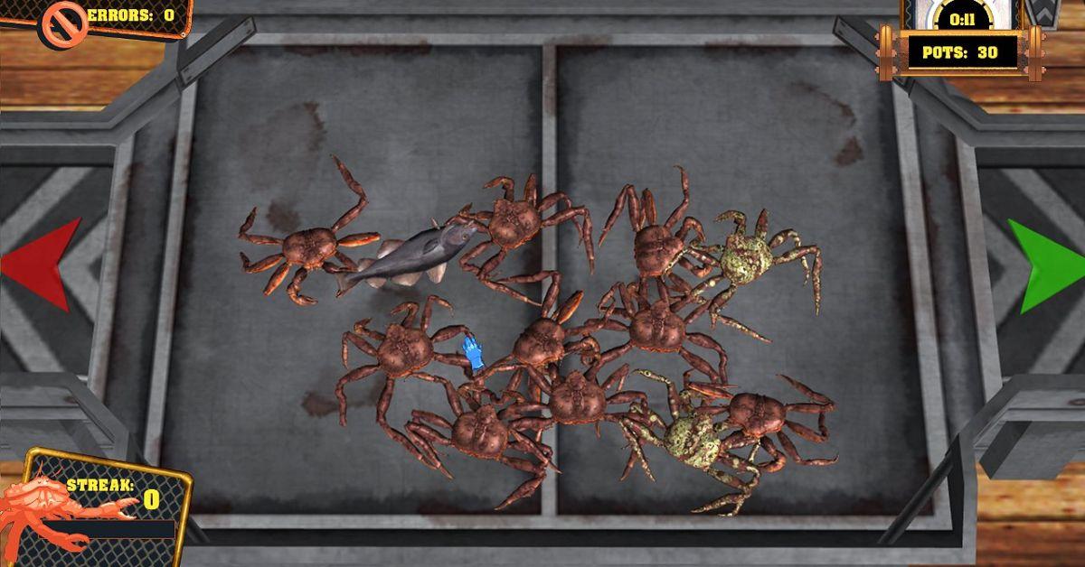 Screengrab showing crabs on the deck of 'Deadliest Catch: Sea of Chaos' game