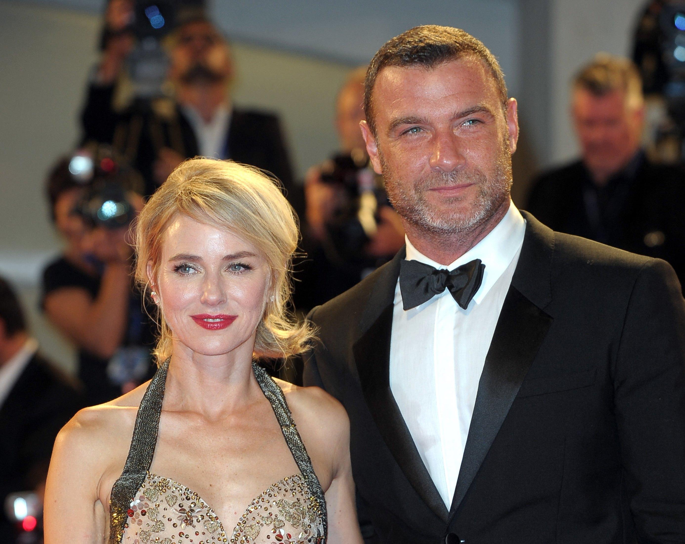 Naomi Watts and Liev Schreiber together at a red carpet event.