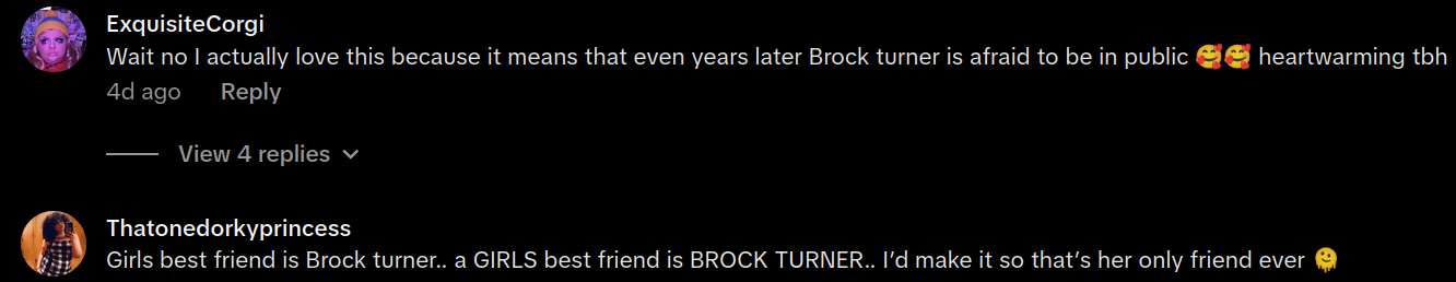 girlfriend best friend brock turner
