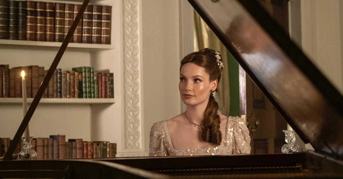 Francesca Bridgeton playing the piano forte in Season 3.