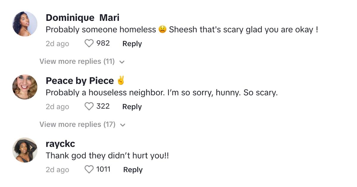 tiktok comment about apartment break-in