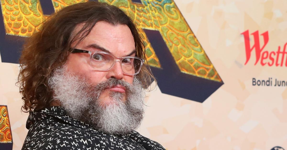 jack black making funny face, wearing glasses