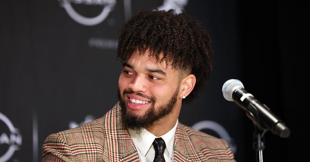 Caleb Williams at the 2022 Heisman Trophy presentation.