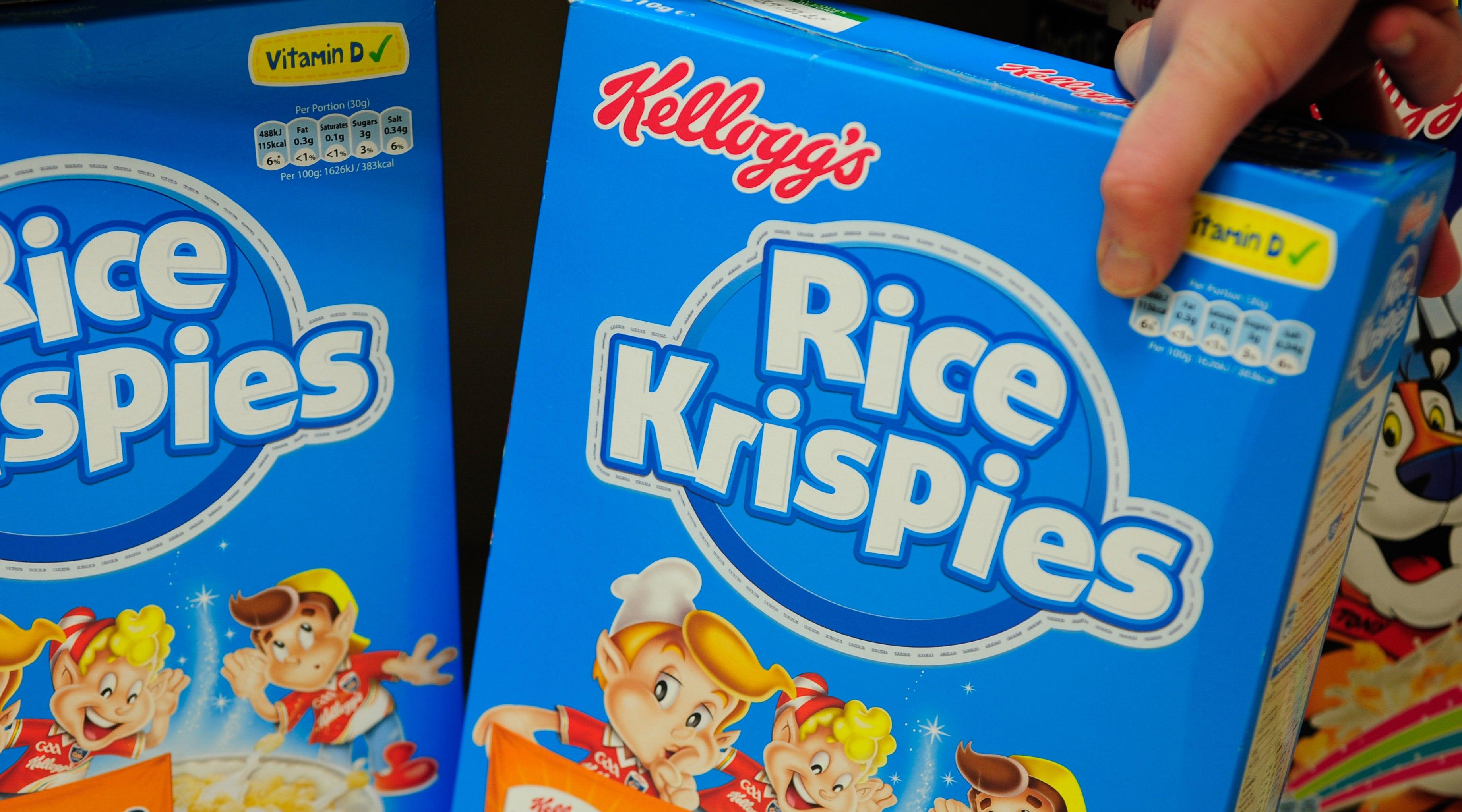Boxes of Rice Krispies cereal