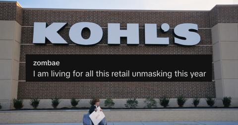 Screenshot of comment under Kohl's Black Friday price scam TikTok over photo of Kohl's store