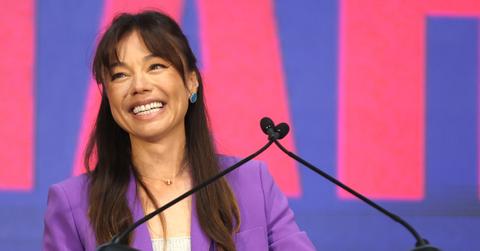 Nicole Shanahan speaking during a campaign event on March 26, 2024