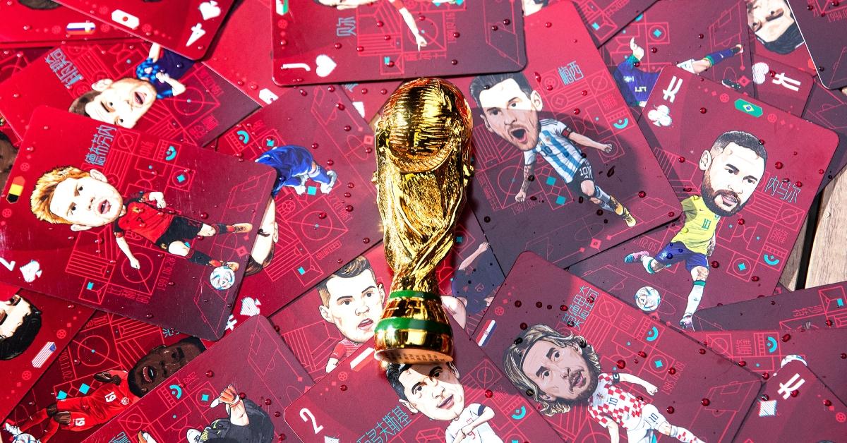 World Cup 2022 playing cards with famous soccer players.