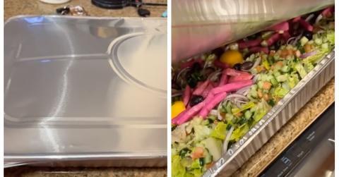A woman accidentally ordered a catering size salad from DoorDash