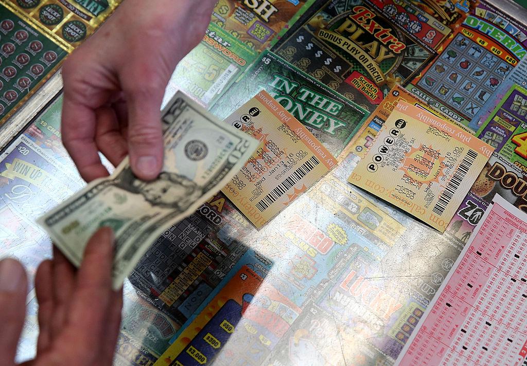 Man buying tickets for Powerball lottery