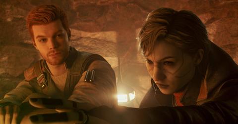 'Star Wars Jedi: Survivor' Cal Kestis speaking with a new ally in the game.