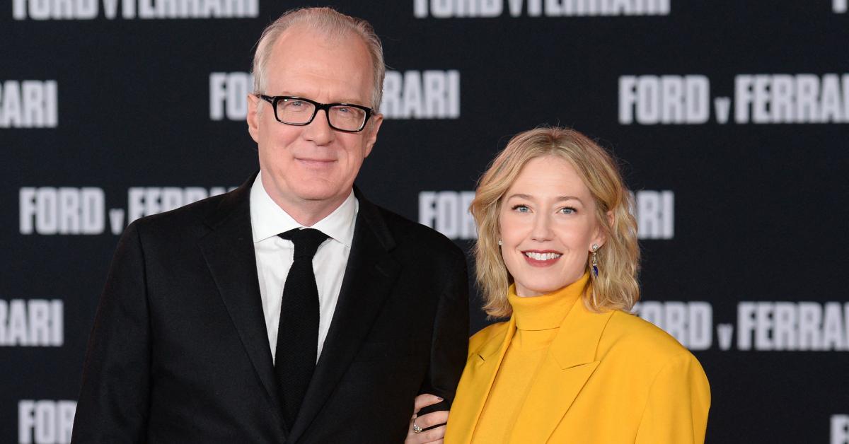 Carrie Coon and her husband, Tracy Letts, at the 'Ford v. Ferrari' premiere in 2019.