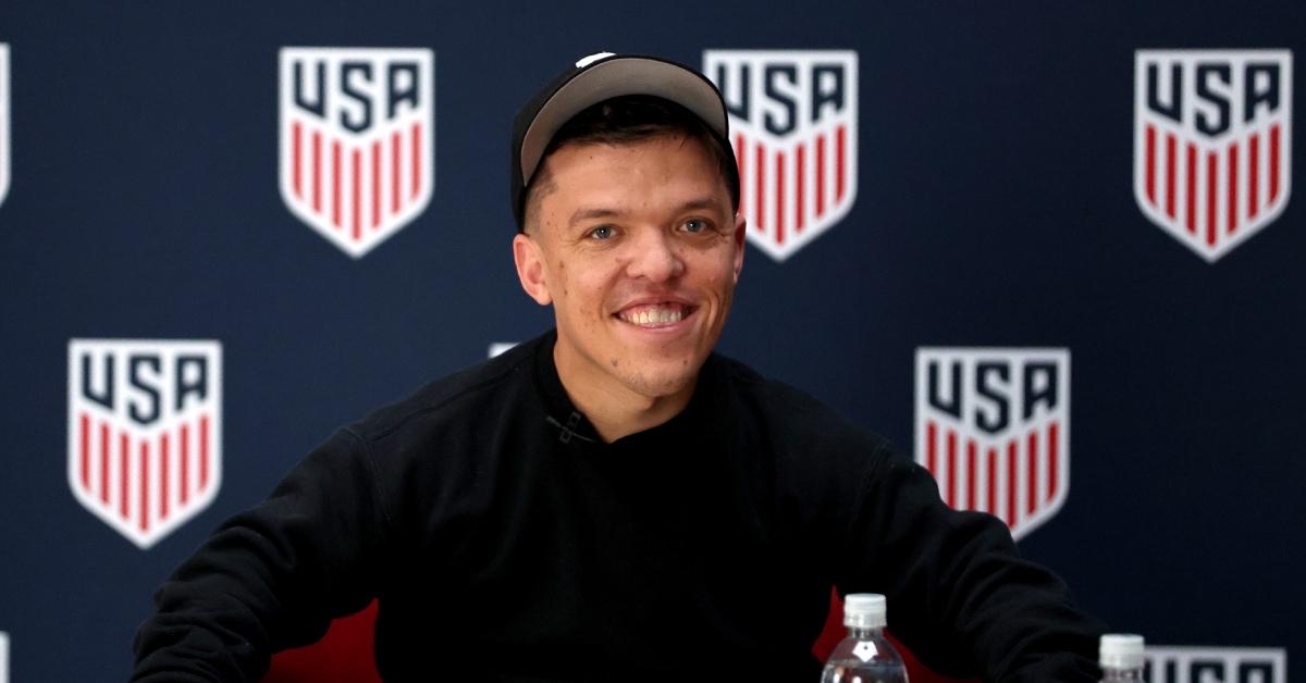 Zach Roloff of United States Dwarf Football Association talks during an interview.