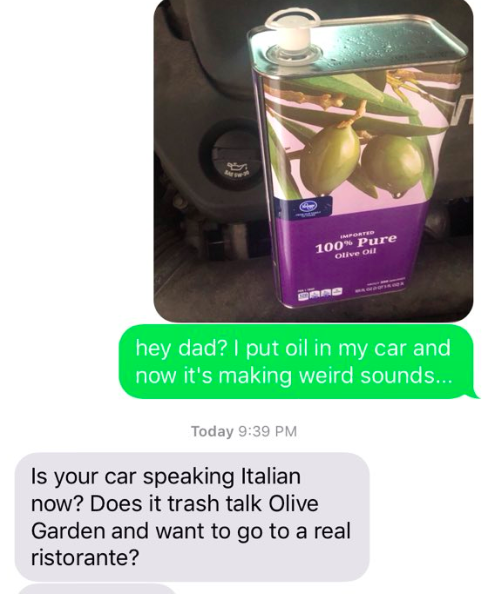 olive oil in your car prank