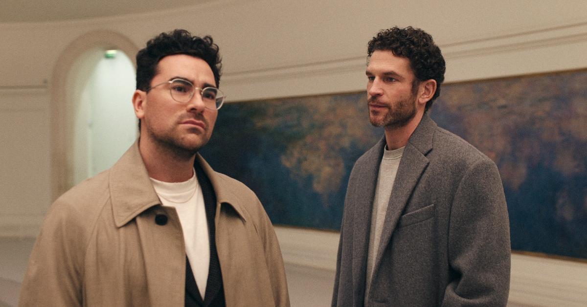 Marc and Theo in an art museum in Paris in 'Good Grief'.