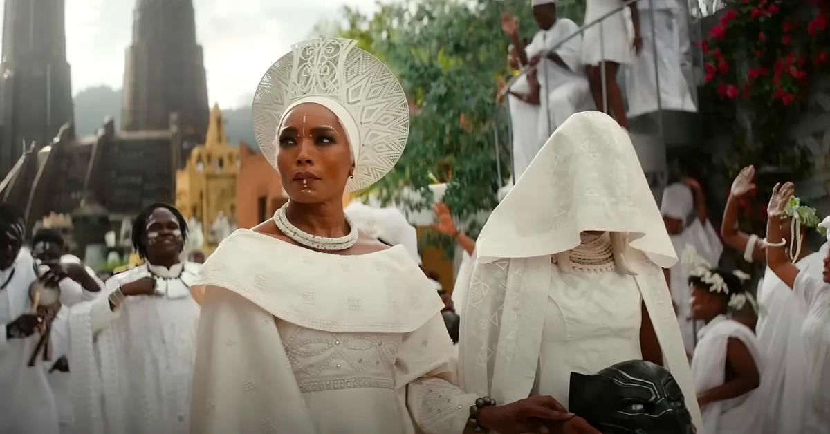 Angela Bassett as Ramonda and Letitia Wright as Shuri in 'Black Panther: Wakanda Forever'