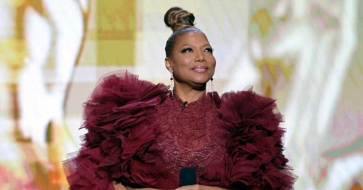 Host Queen Latifah speaks onstage during the 54th NAACP Image Awards at Pasadena Civic Auditorium on February 25, 2023 in Pasadena, California.