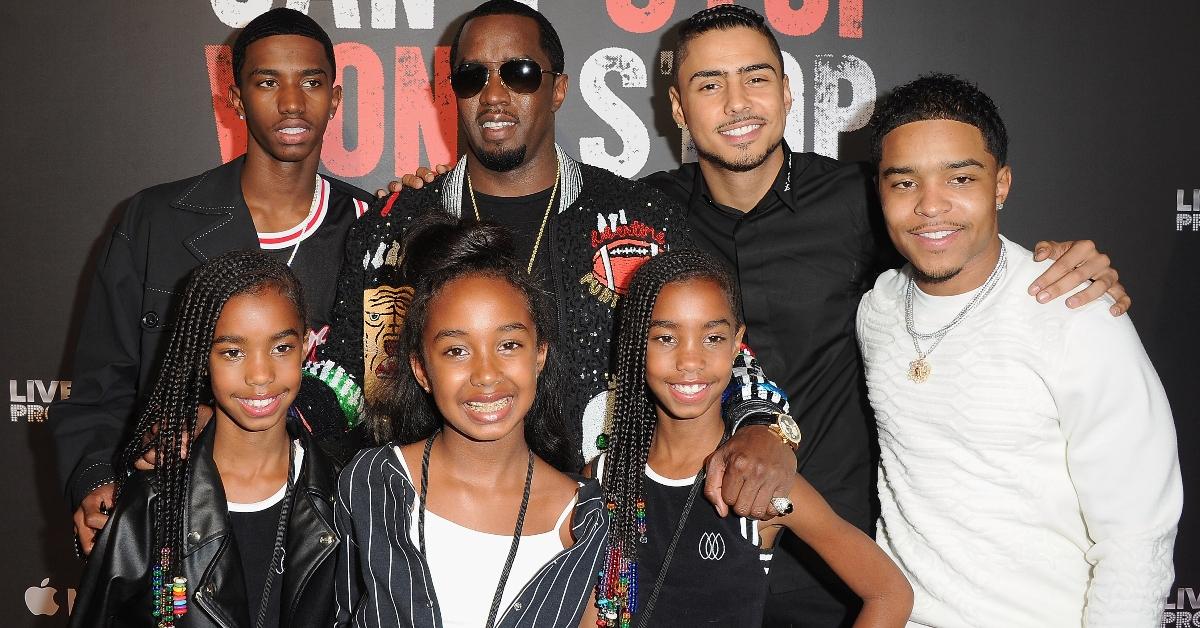 Sean Combs and his children arrive at the Los Angeles Premiere Of "Can't Stop Won't Stop" at Writers Guild of America, West on June 21, 2017