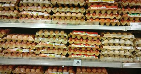 grocery store eggs on shelf