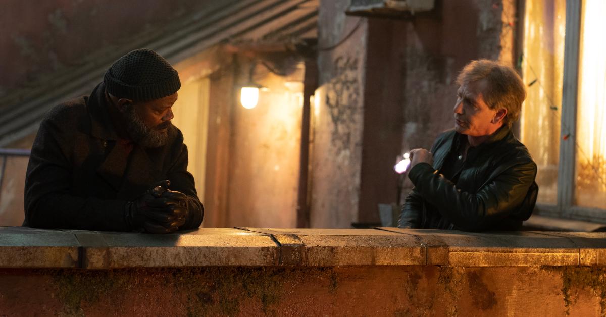 Nick Fury (Samuel L. Jackson) reunites with Talos (Ben Mendelsohn) in Episode 1 of 'Secret Invasion'