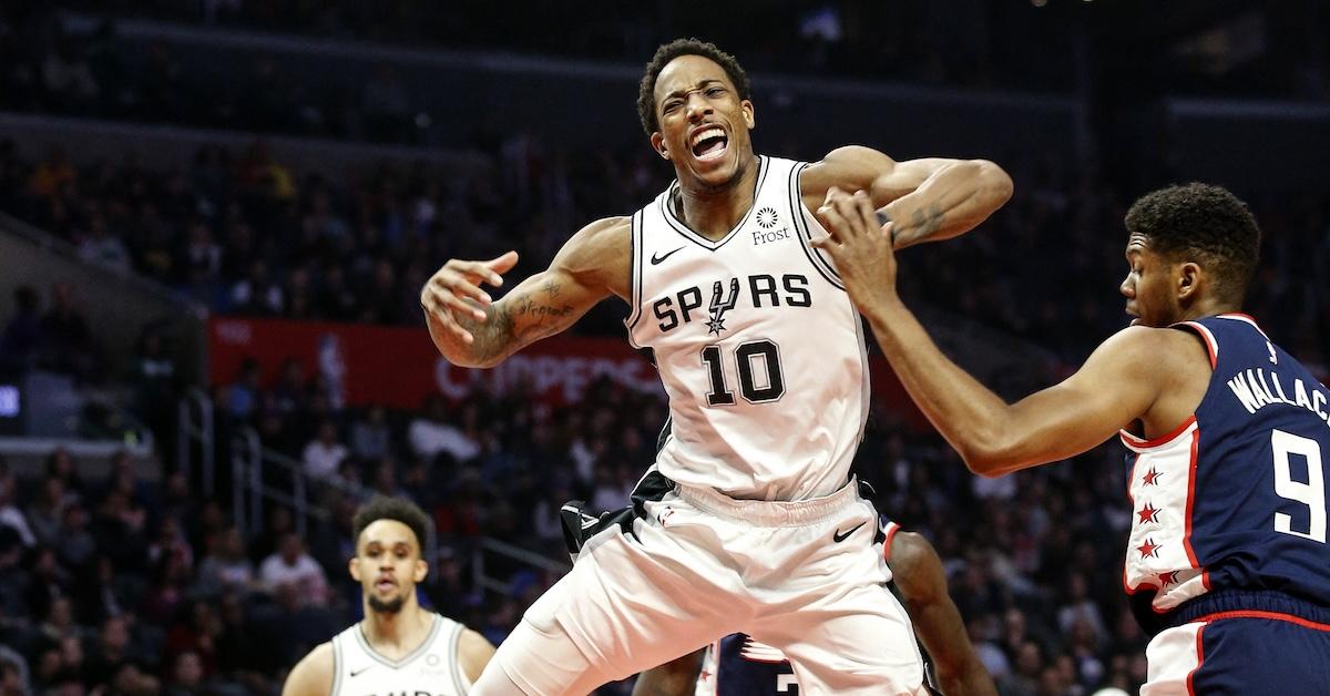 DeMar DeRozan plays with the Spurs in 2018