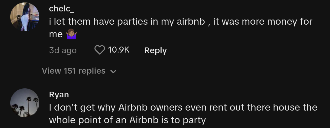 airbnb host catches guests running club