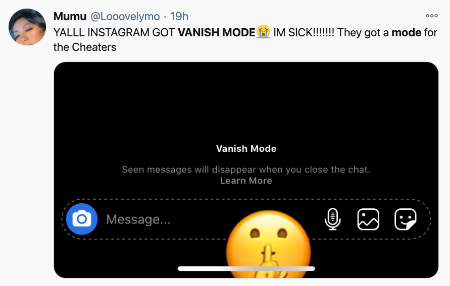 what does vanish mode mean on instagram how do you turn it on and off