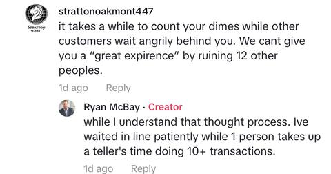 tiktok comment about banks not accepting coins