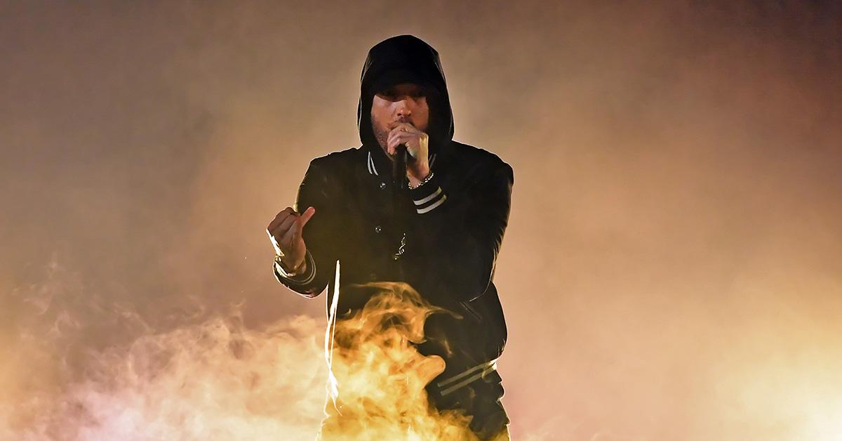 Eminem performing at the 2018 iHeartRadio Awards on March 11, 2018