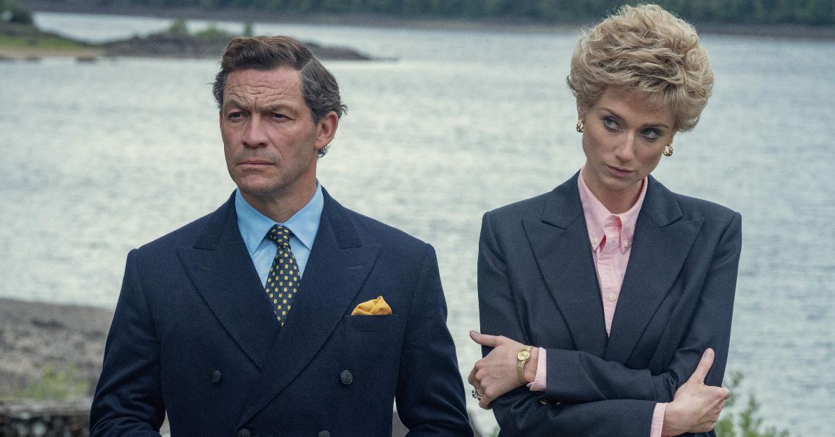 Dominic West and Elizabeth Debicki portray Prince Charles and Princess Diana in The Crown.