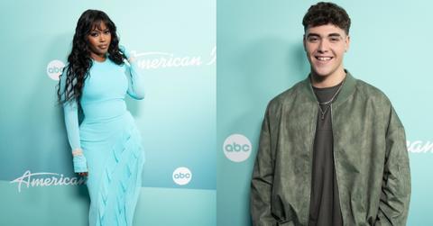 Nya in an aqua dress and Jordan Anthony in a jacket made the top 14