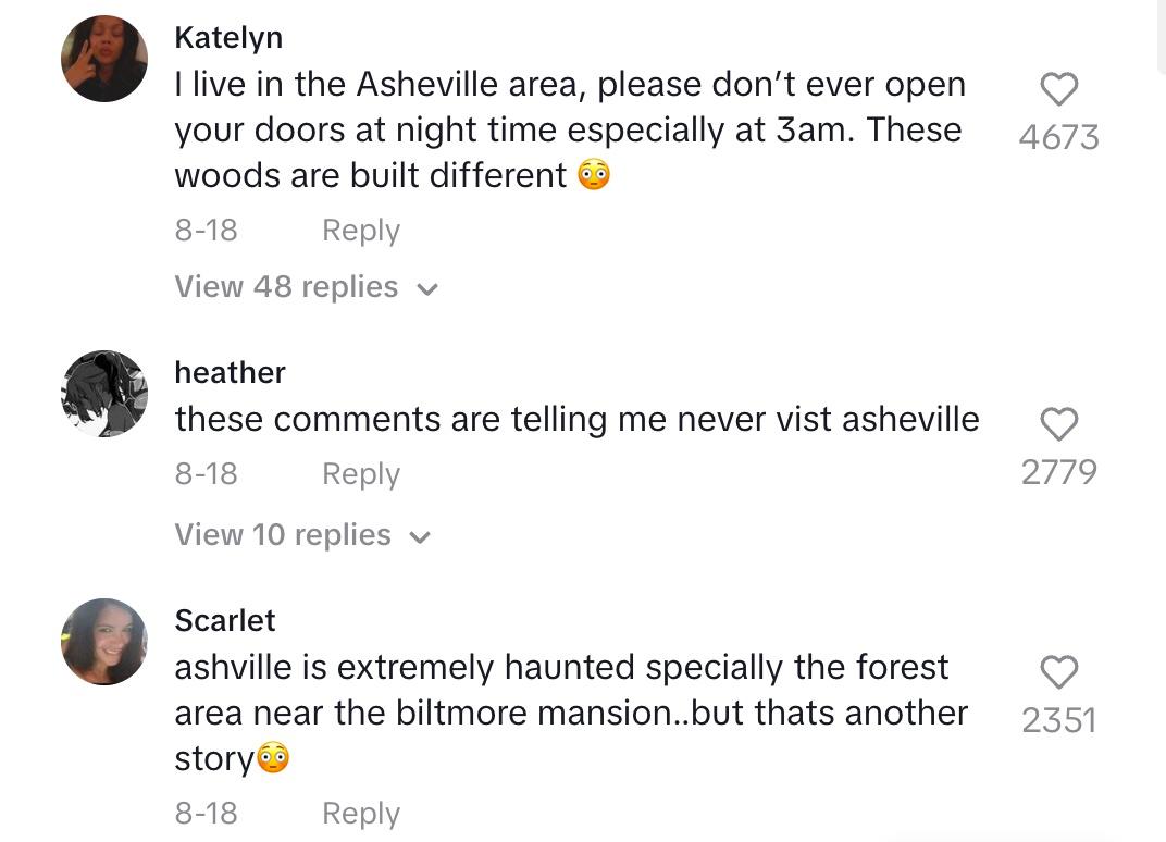 tiktok comment asheville haunted