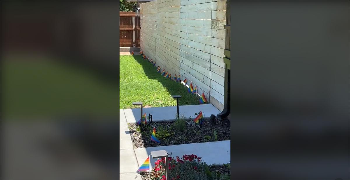 TikTok - neighbors engaged in flag war