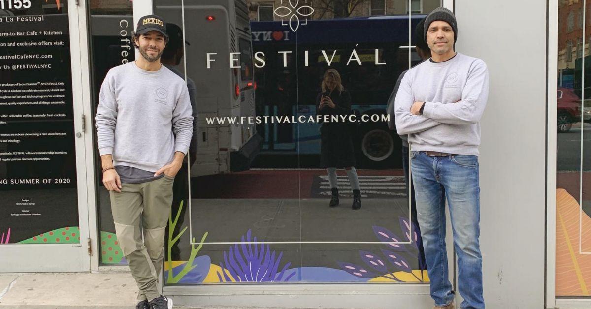 Shane Duffy and Sandy Diaz in front of Festival Cafe in 2020