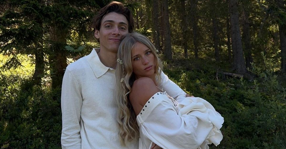 (l-r): Armand Duplantis and Desire Inglander at Midsummer in Sweden