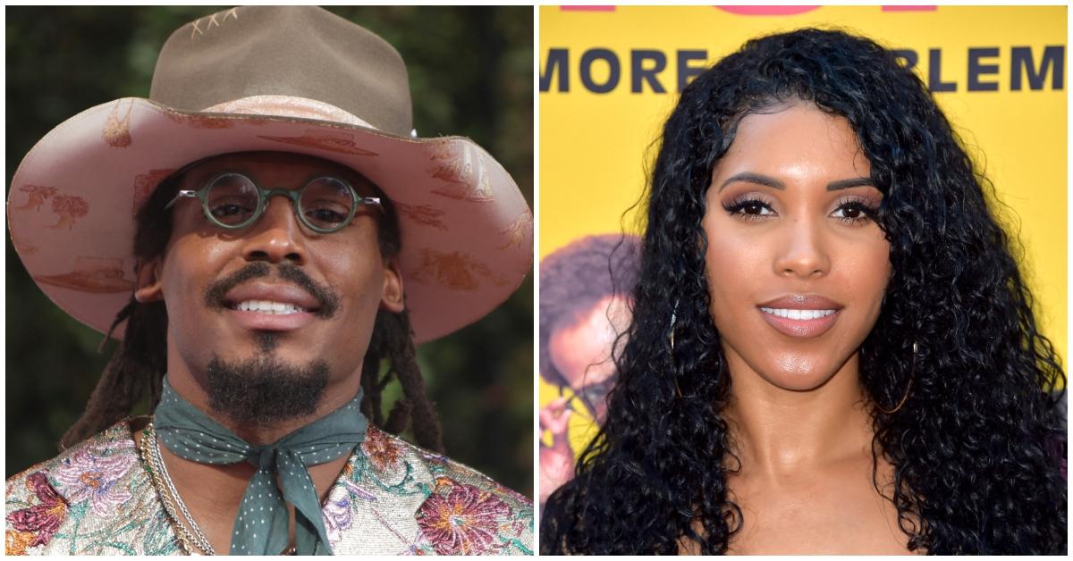 (l-r): Cam Newton and Jasmin Brown