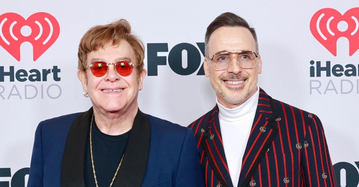 Elton John and husband David Furnish at the 2021 iHeart Radio Music Awards