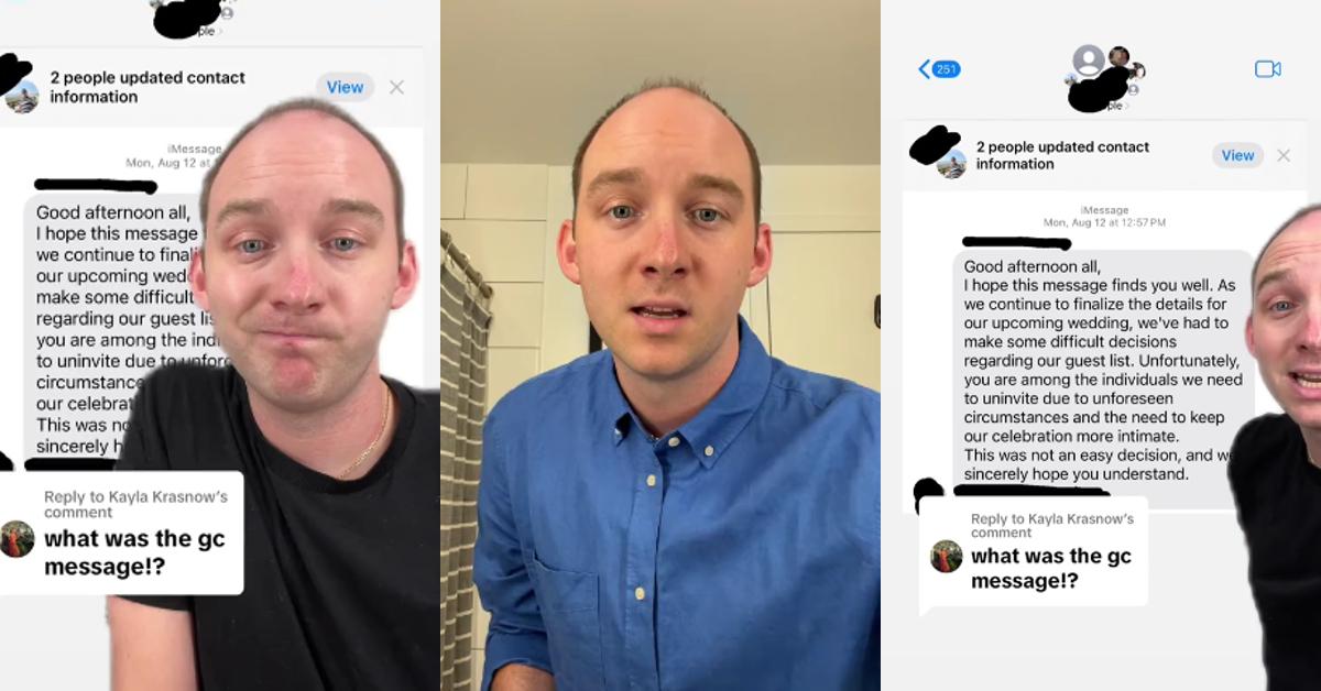 Best Man Gets Uninvited to Wedding via Text, TikTok Sounds Alarms