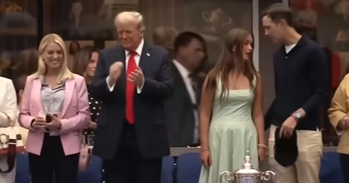 Donald Trump appears at the US Open in 2025 alongside granddaughter Arabella Kushner