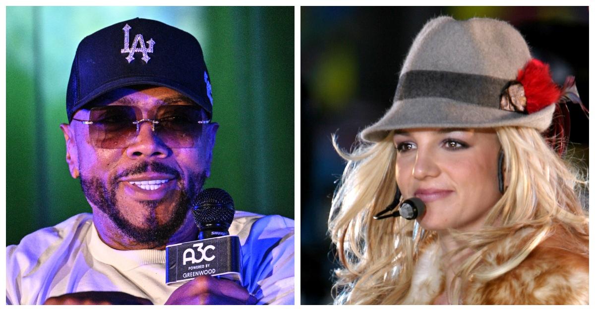 Britney Spears and Timbaland at separate events