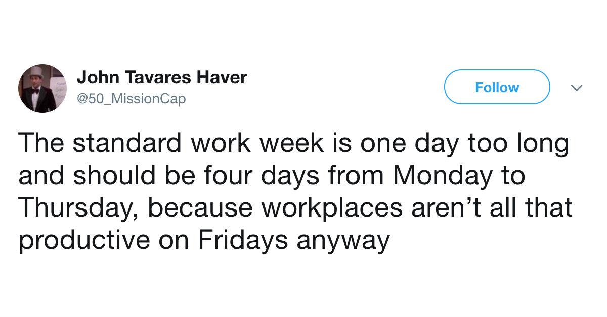 four day work week tweet