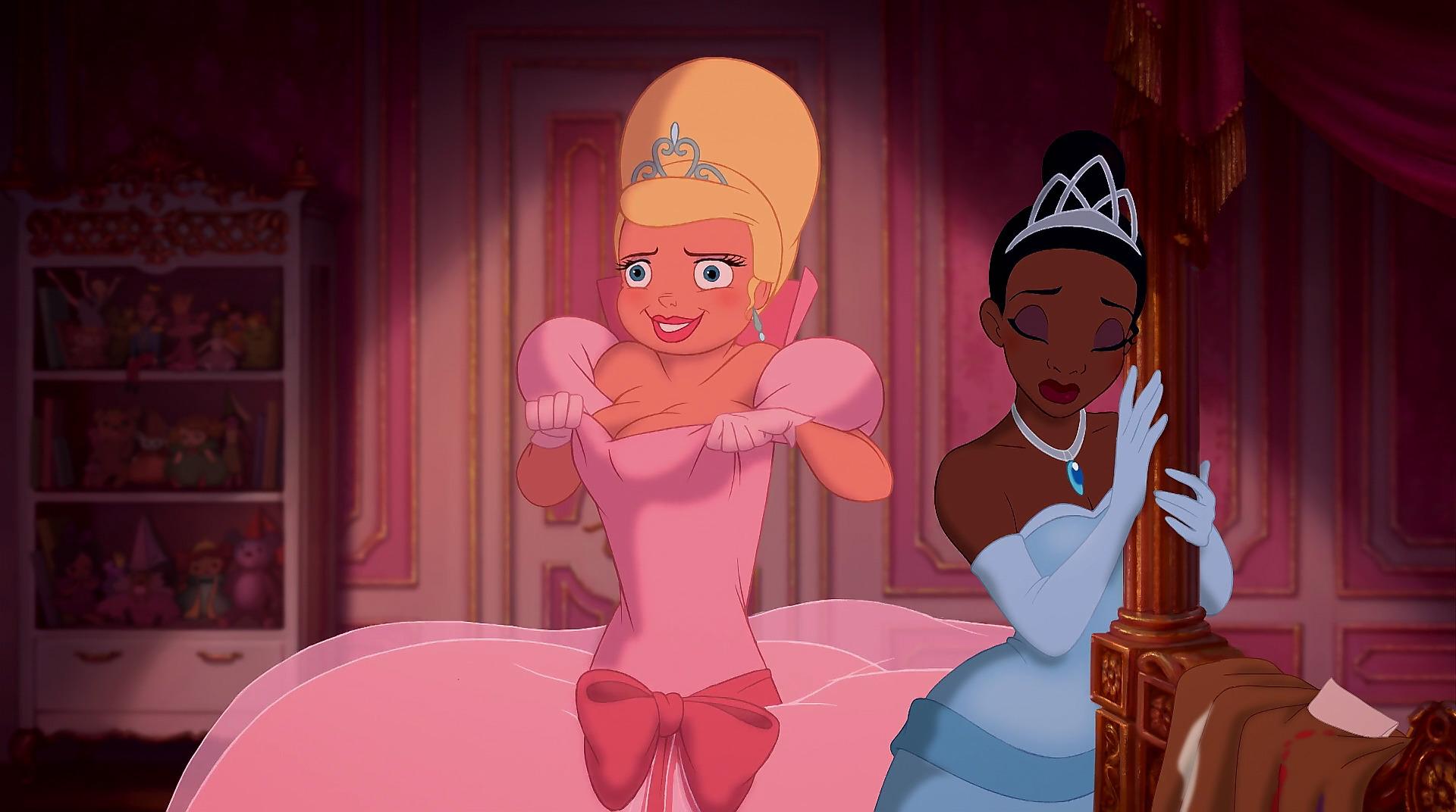 princess tiana kissing frog