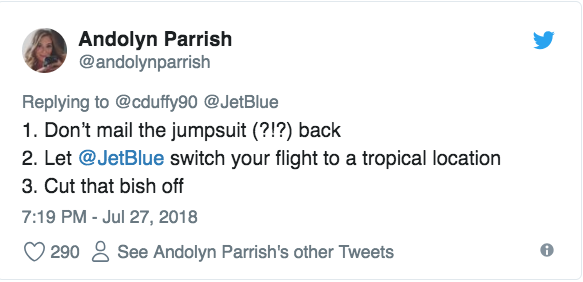 bridesmaid jetblue twitter