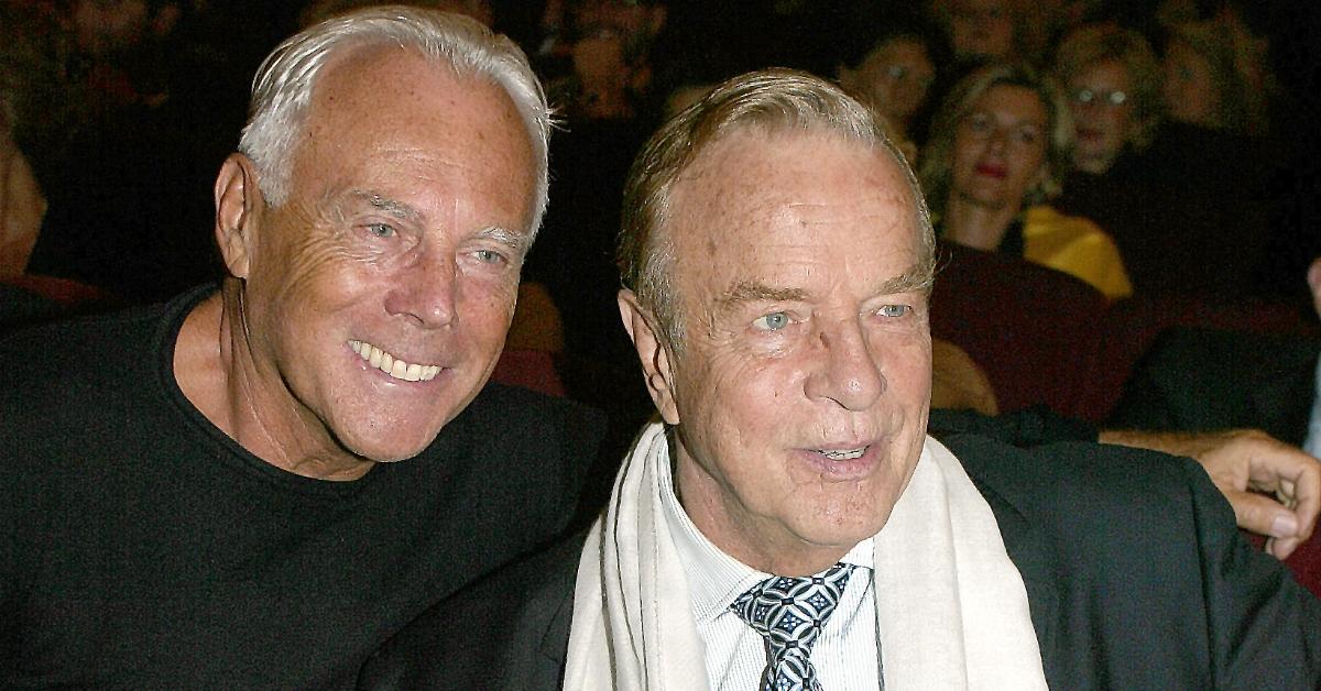 (L-R): Giorgio Armani with director Franco Zeffirelli